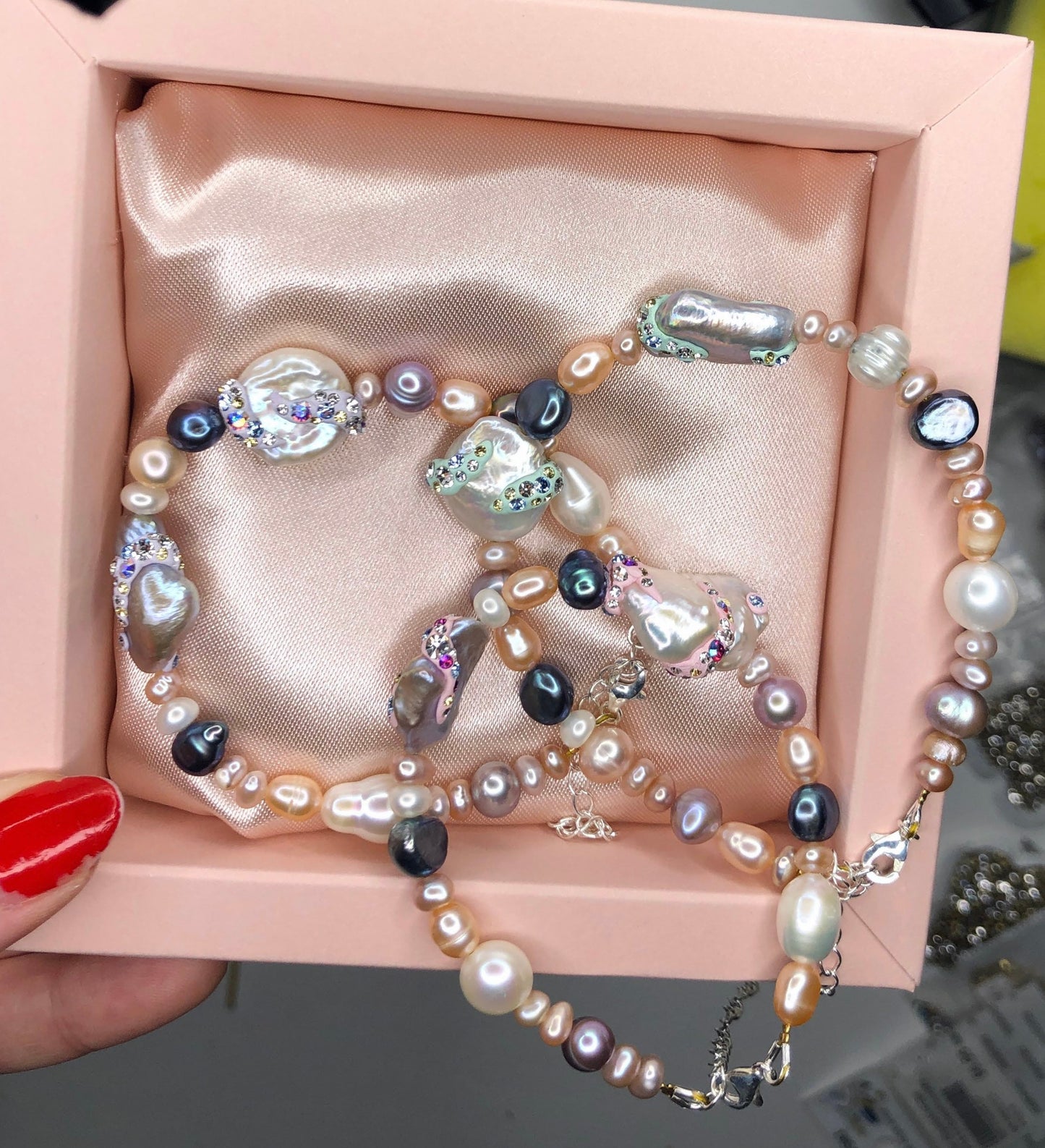 Friendship Bracelets with Fresh Water Pearls and Swarovski Crystals