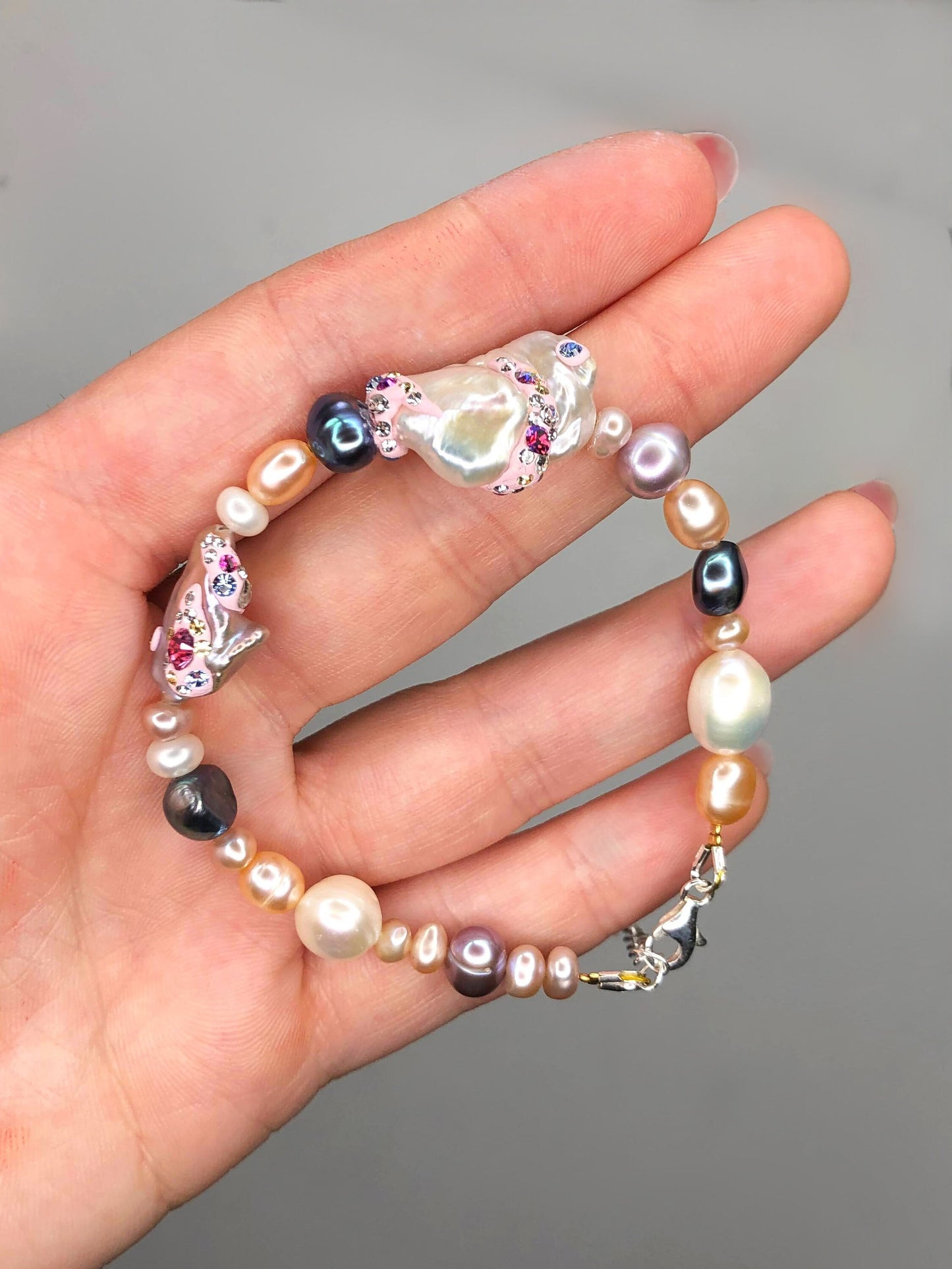 Friendship Bracelets with Fresh Water Pearls and Swarovski Crystals