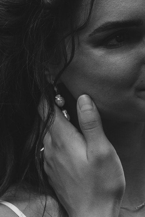 Bridal drop Earrings with embellished sterling silver or 14 k gold hook and Pearl with Swarovski crystals