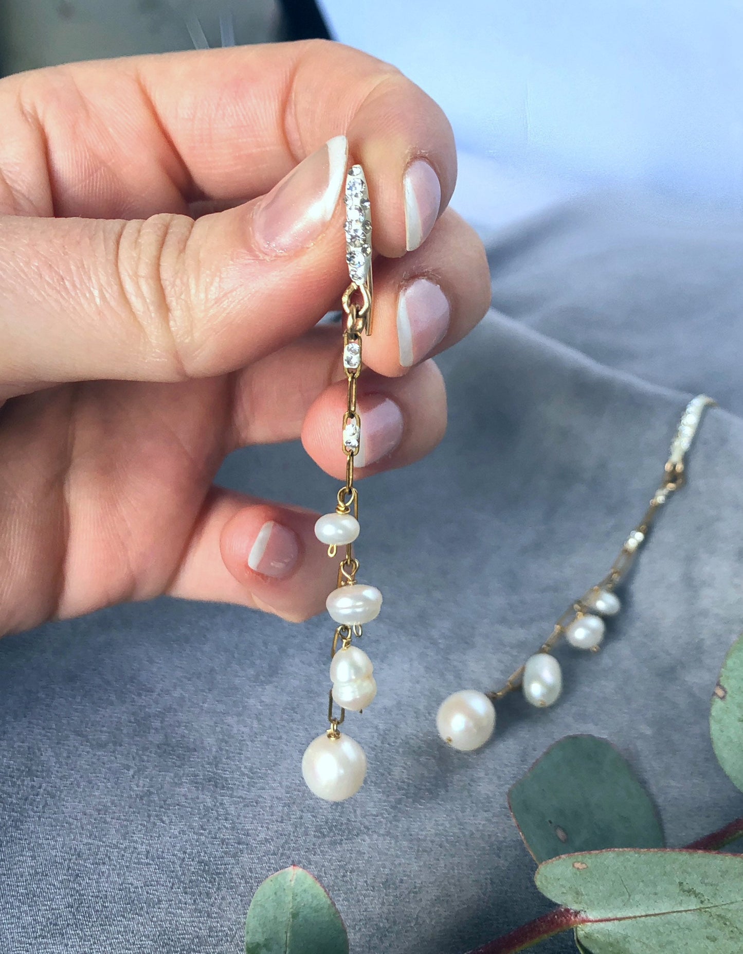 Bridal Earring 14k Gold Long Pearl Drop Dangle | Gold Tassel Drop Earrings | Bridal Wedding Earrings